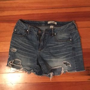 mid rise jean shorts